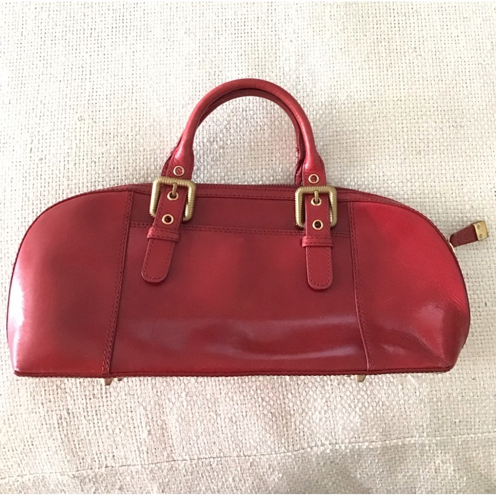 Max New York small red leather handbag.EUC